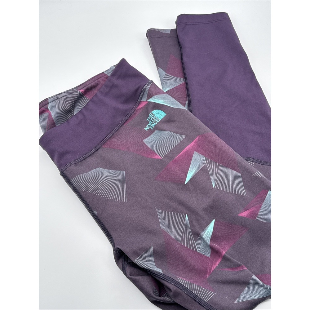 North Face Flashdry Leggings Womens Large Purple Workout Yoga Activewear